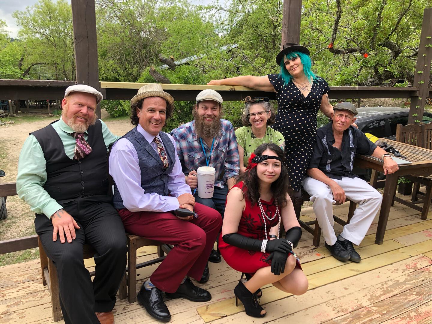 Mazel Tov Kocktail Hour together before playing a show in Kerrville, TX.