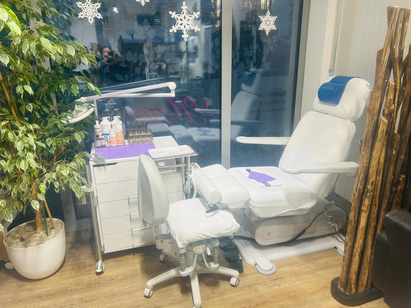 a chair with a chair in front of a window