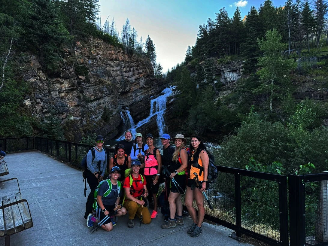 Cameron Falls after guiding a crew of women through Carthew-Alderson. Cameron Falls is located in to