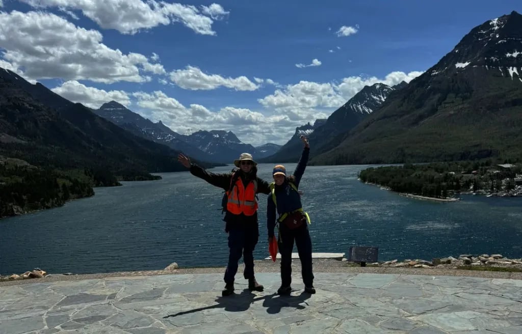 View of Upper Waterton Lake from Prince of Wales after completing data collection for research purpo