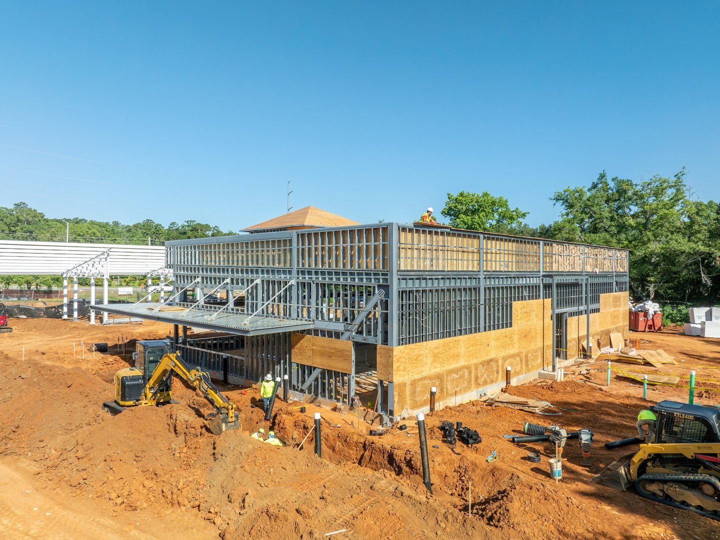 Drone image of construction site