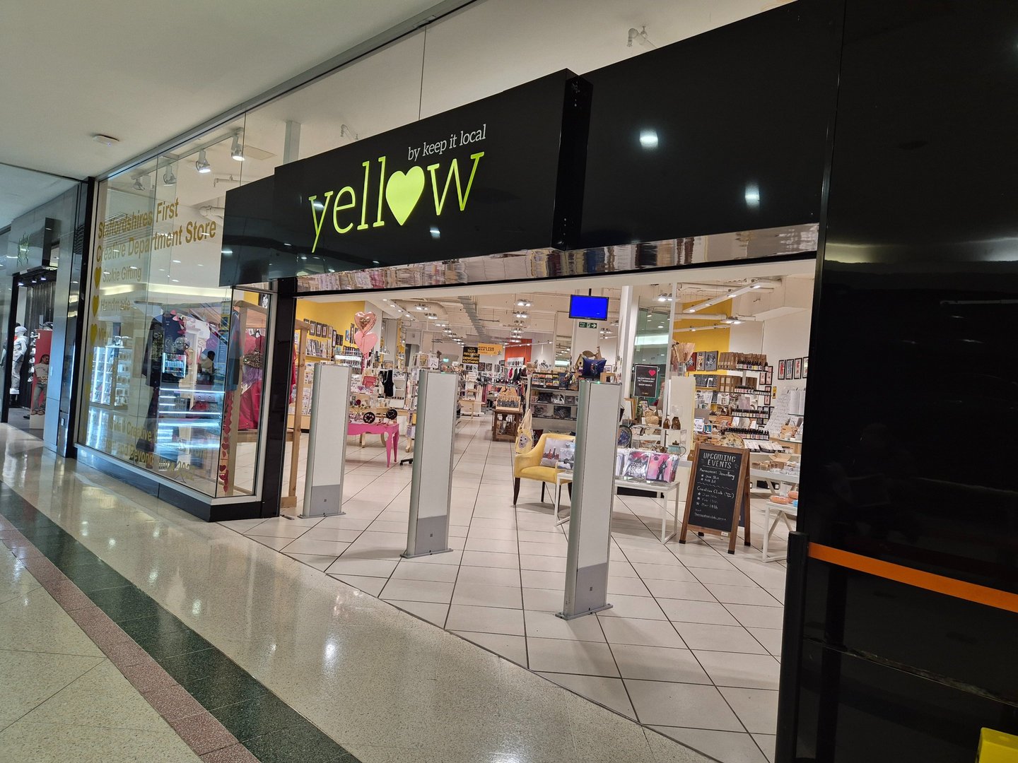 Yellow by Keep It Local storefront in Potteries Shopping Centre featuring handmade gifts and decor.