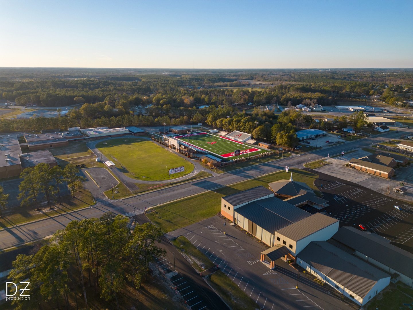 football field and track