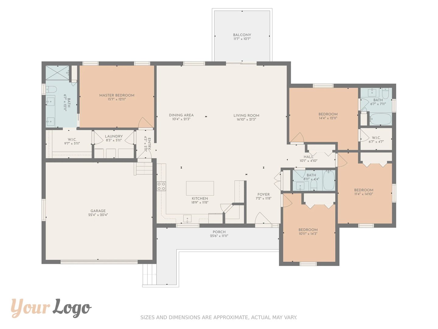 2D real estate floor plan showing room layout for a Philadelphia property