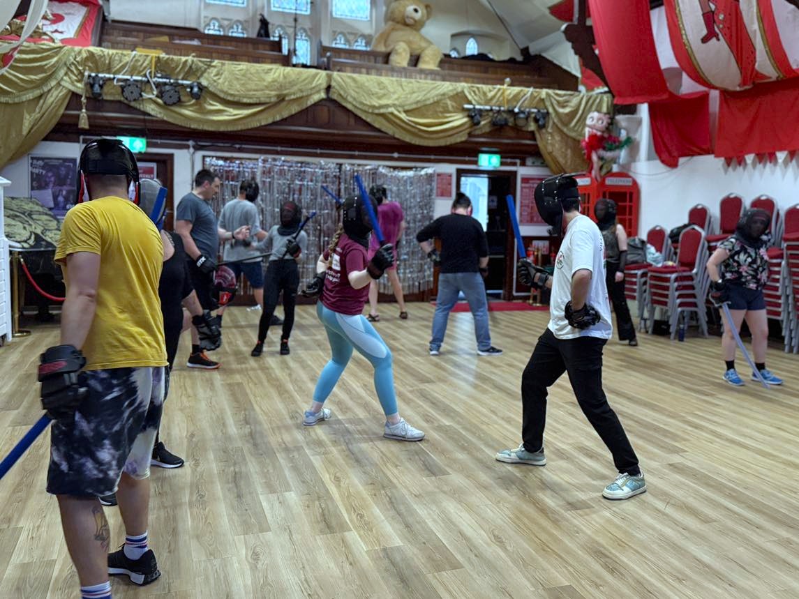 Taken by Mills Robinson @tuff_fluff764, @cardiff_players_theatre, a sabre class put on by Edel