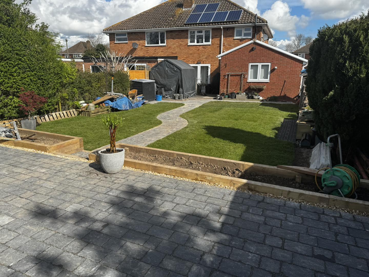 Full garden renovation in Worcester by local landscapers