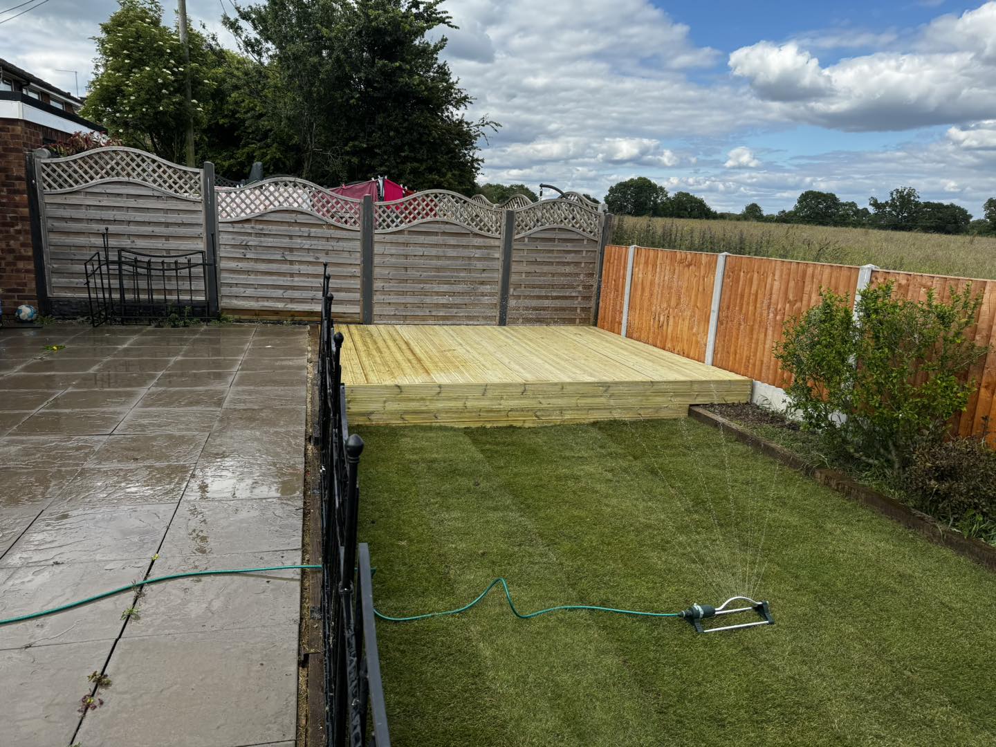 Professional turf laying in Worcester home garden
