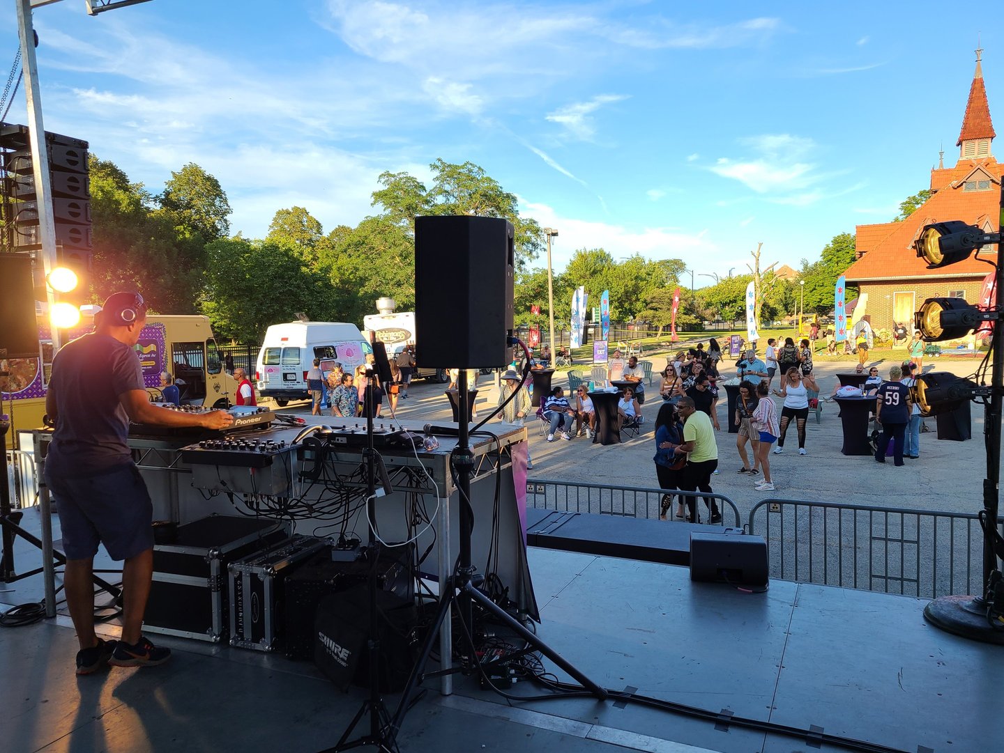 Outdoor DJ Performance from behind the stage