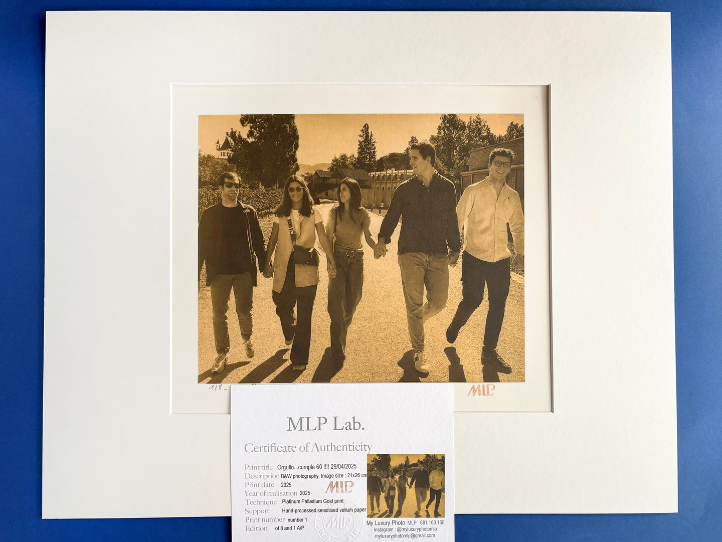 Platinum and Gold print of a brotherhood or of a fraternity with his certificate of authenticity