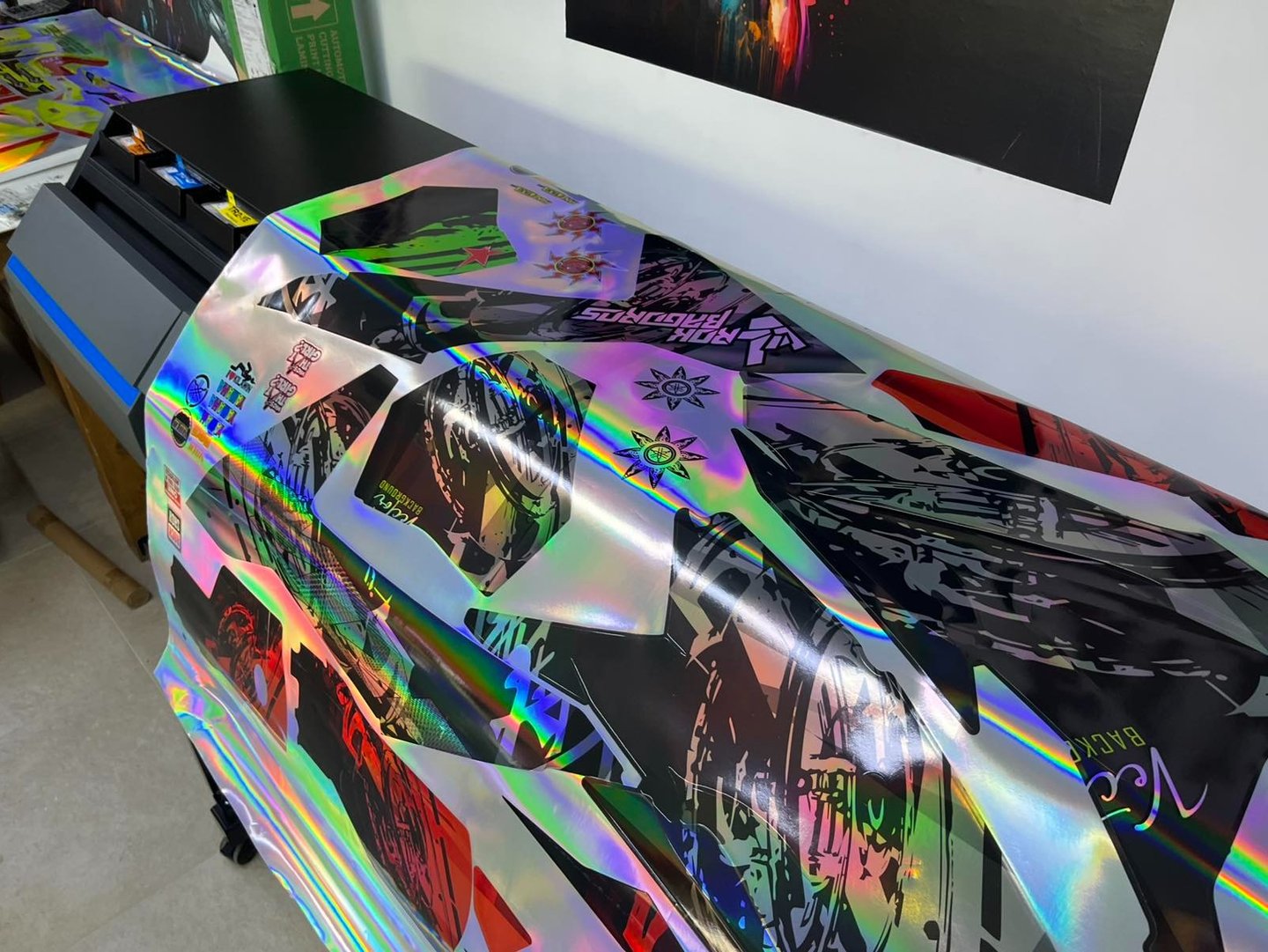 a large print of a large print on a table