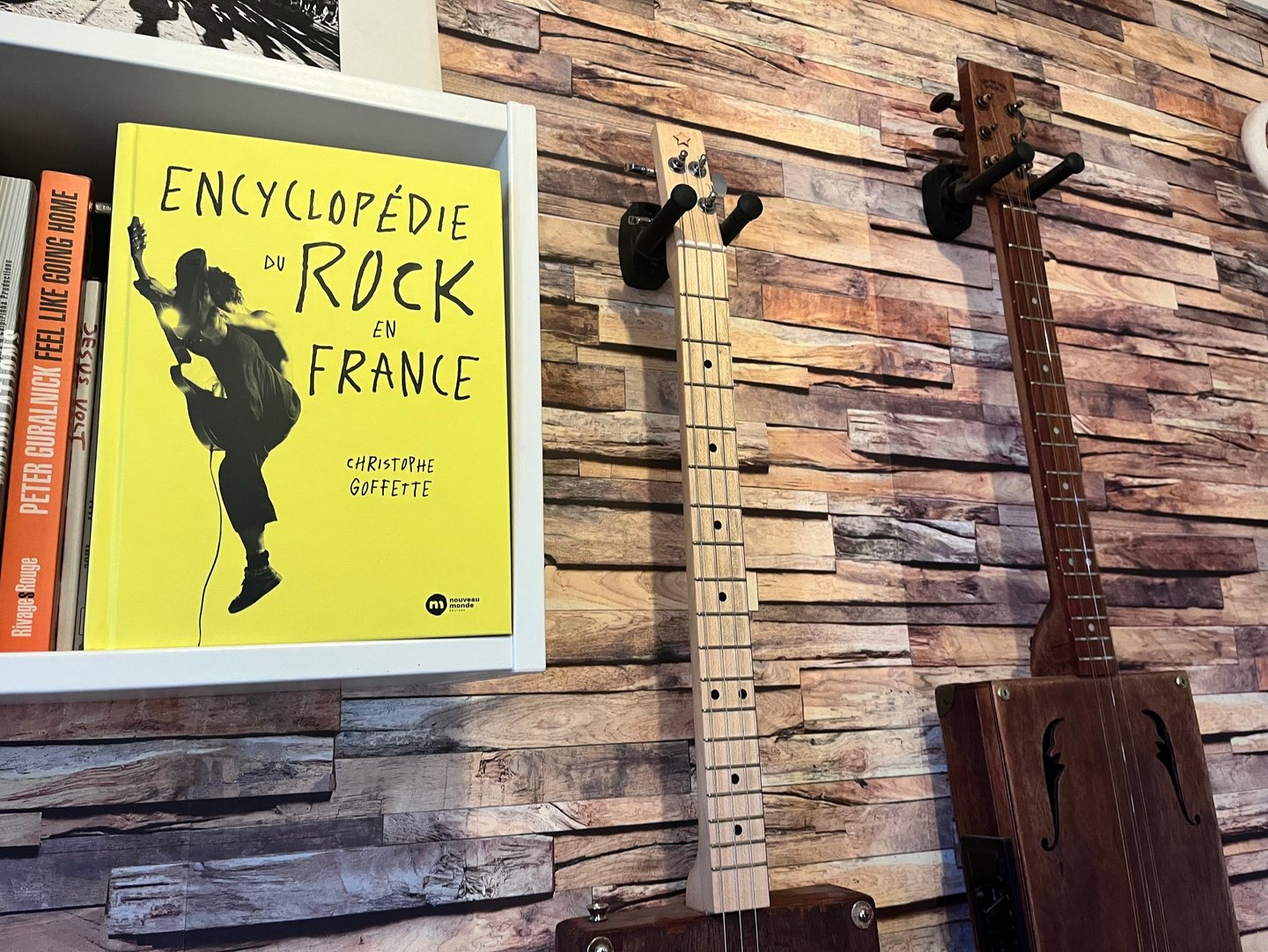 Photo sur une étagère de la couverture de l'encyclopédie du rock