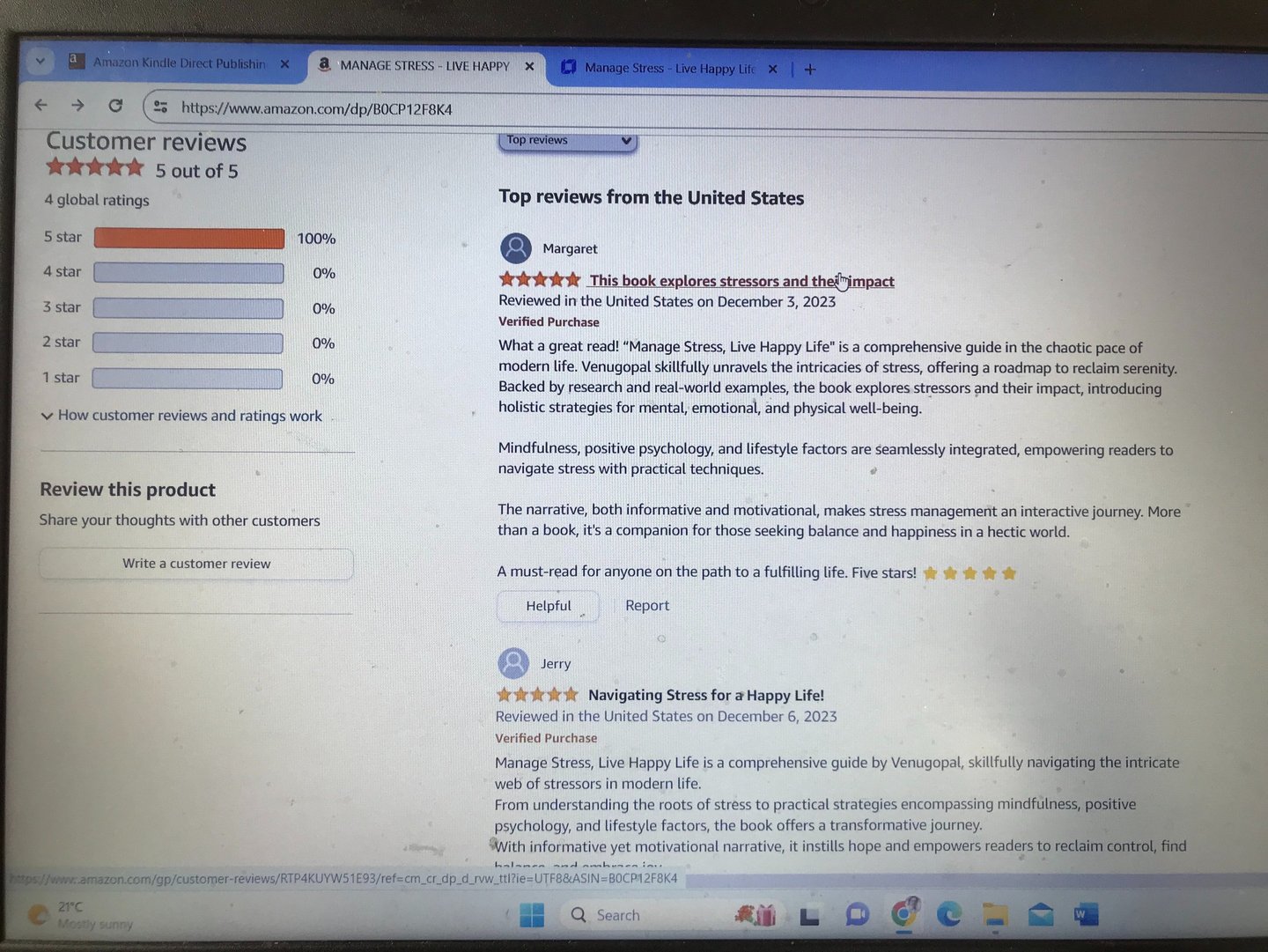 Stress management book - reviews