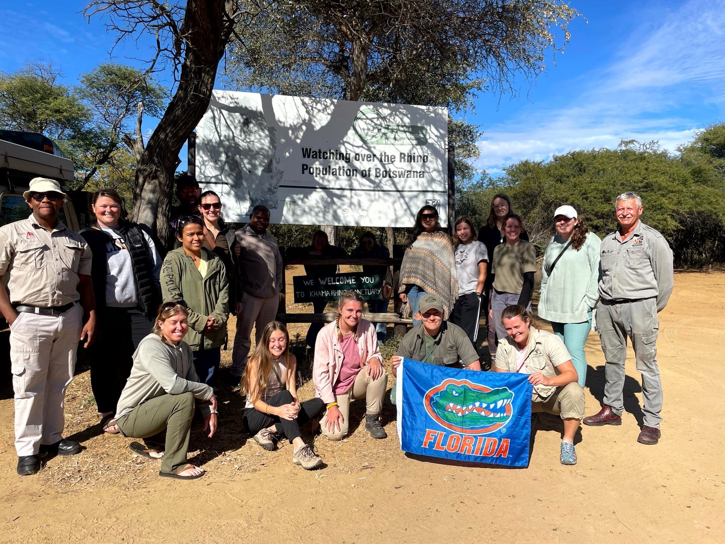 Students and Staff at Khama Rhino Sanctuary
