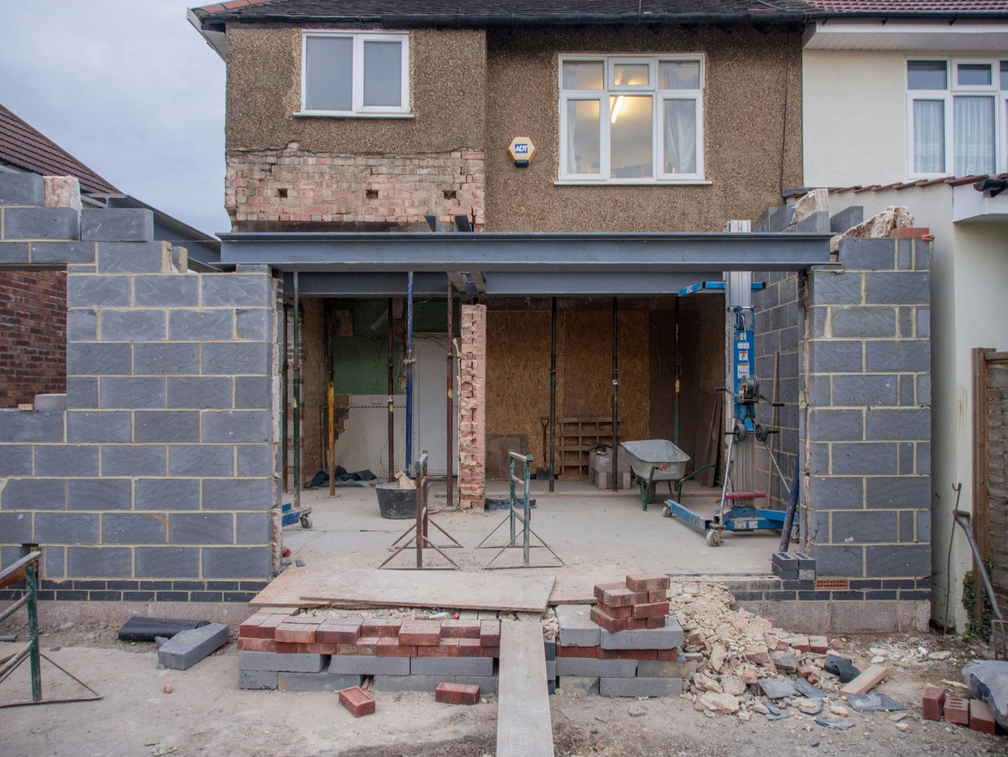 home extension in the process of being built 