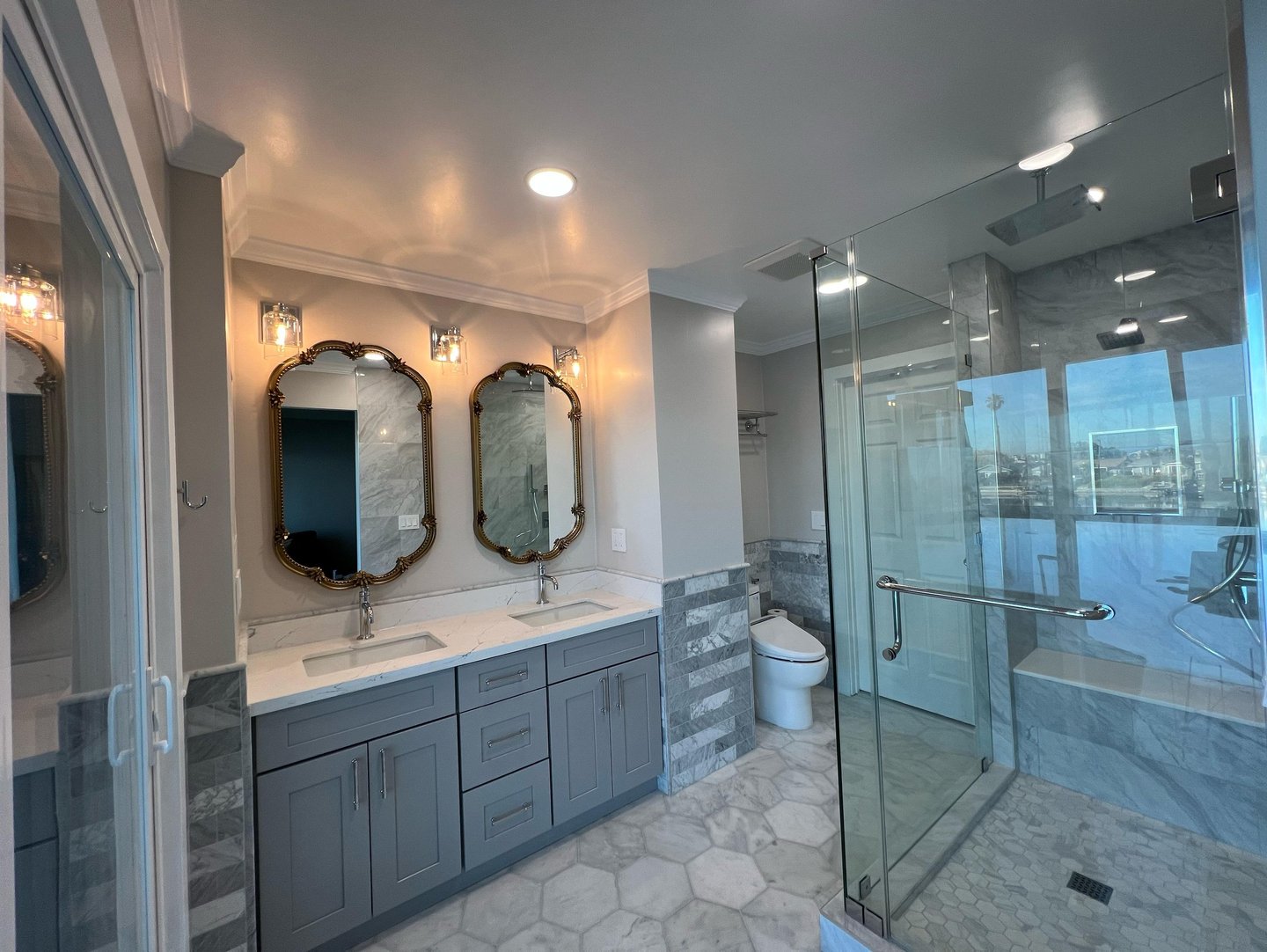 Bathroom remodel completed by Asha Construction in the Bay Area