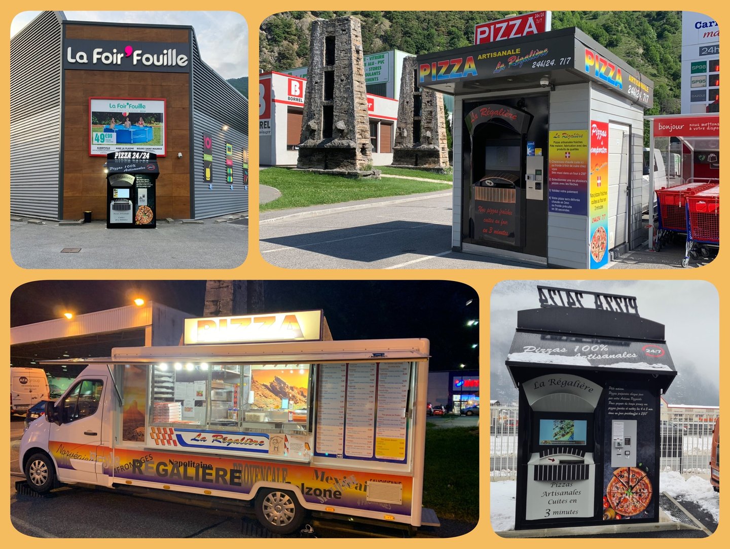 Le camion pizza et les 3 kiosques à pizzas