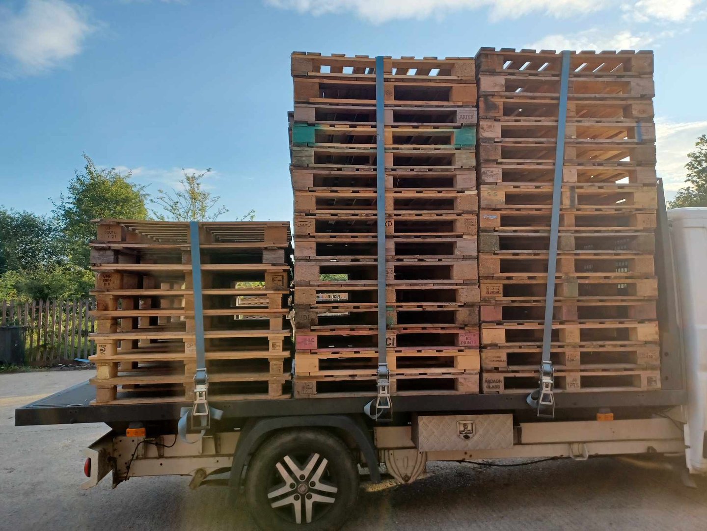 Truck full of repaired pallets