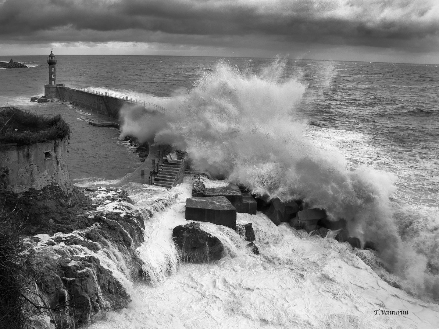 Digigraphie d'une tempête à Bastia par Ciel de Corse Thierry Venturini 