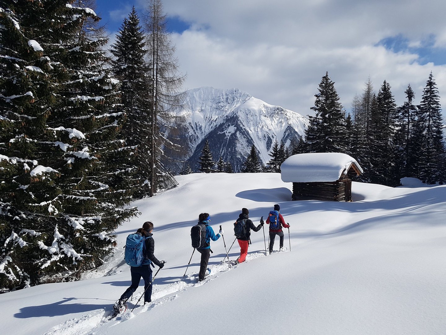 Schneeschuhwandern im Parc Ela