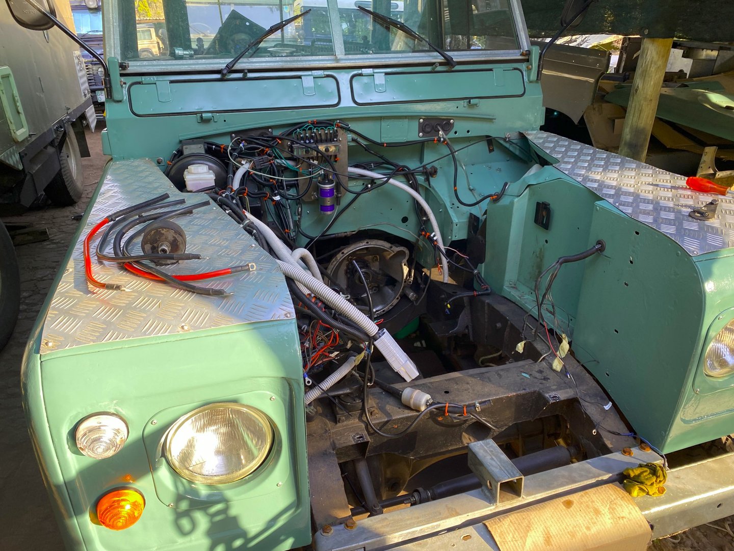 a series 3 land rover getting an engine replacement