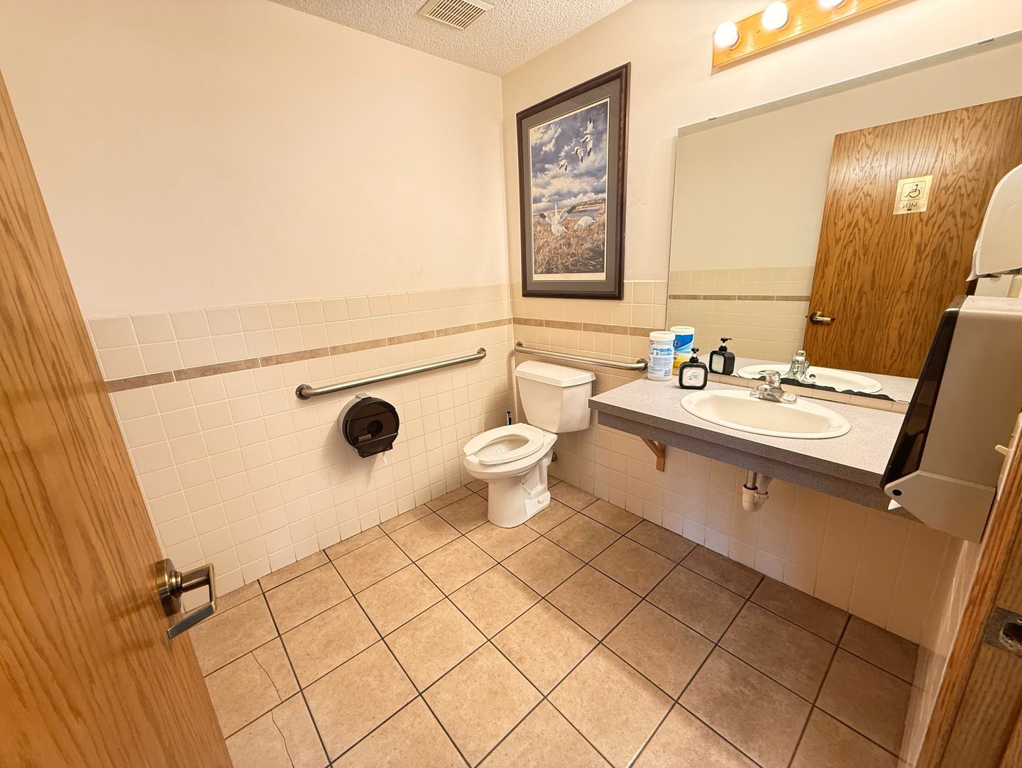 Commercial restroom after professional cleaning
