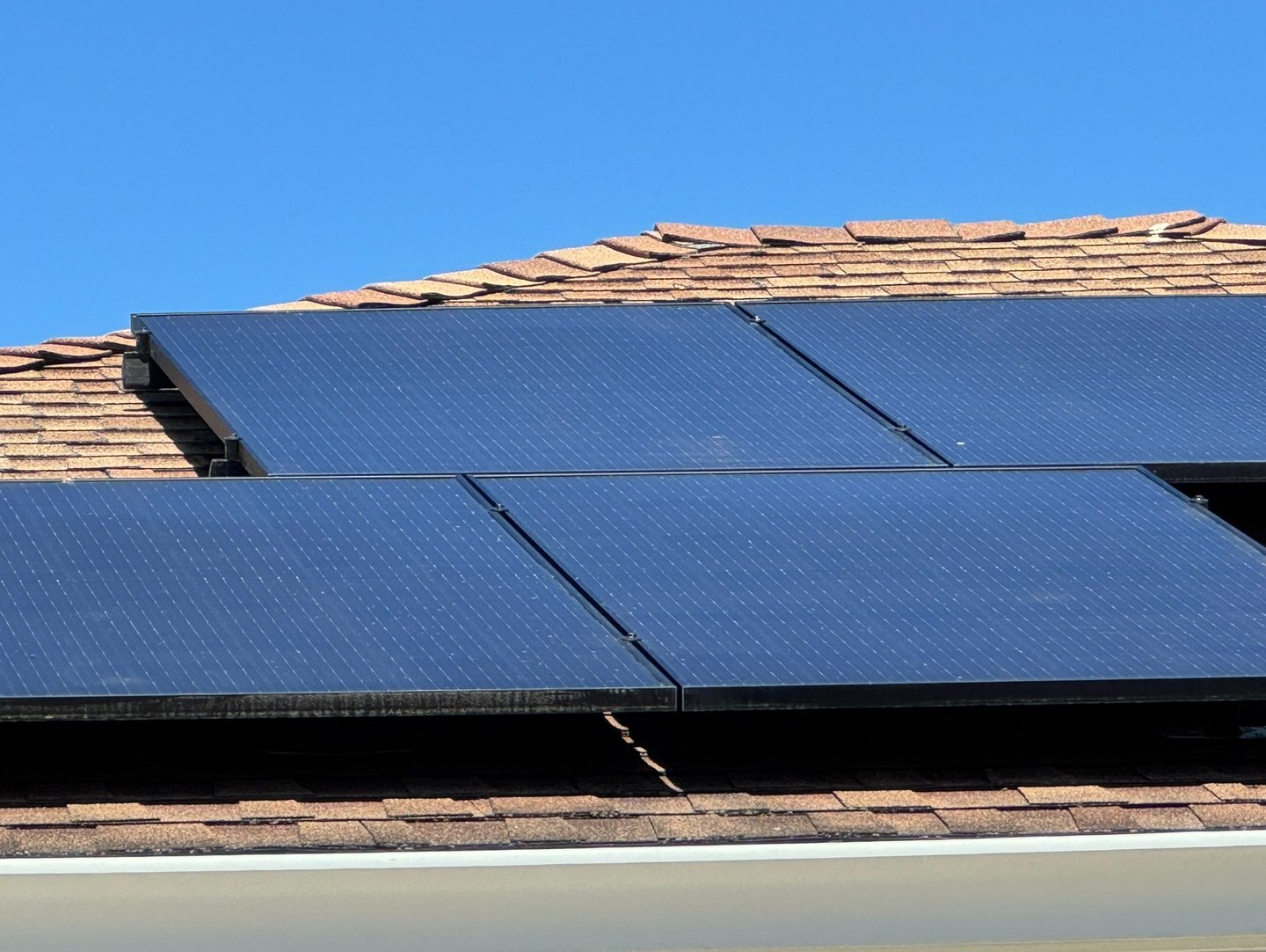 Spotless solar panels cleaned by Chez Cleaning Services