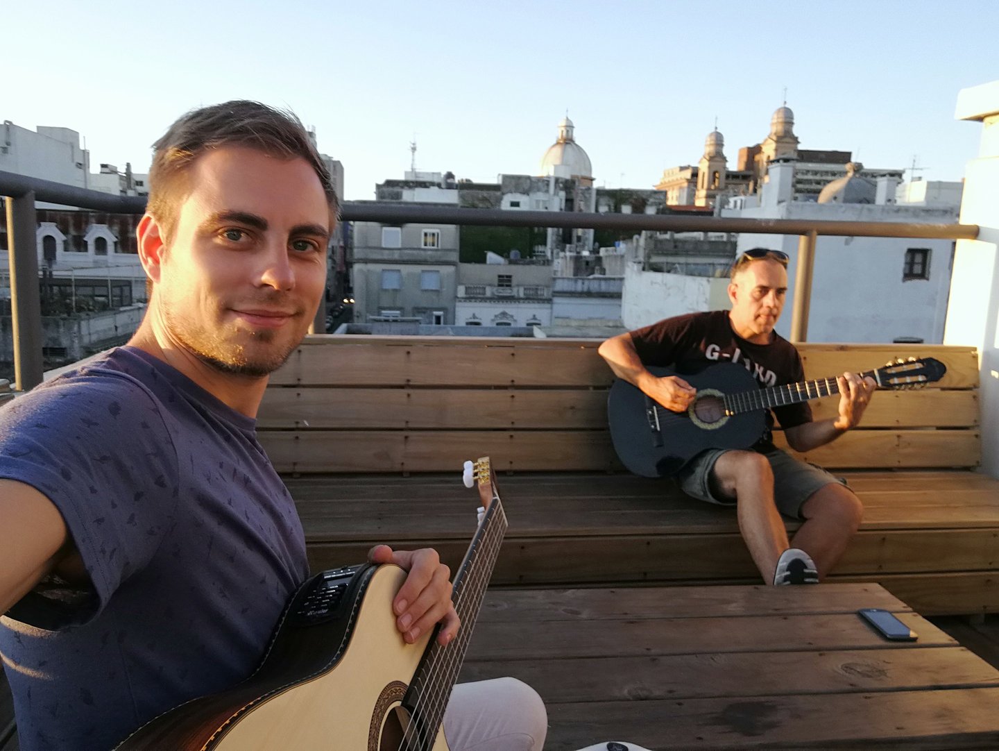 Sunset jam in Montevideo, Uruguay, early 2020