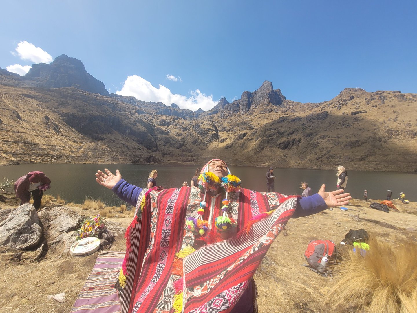 a schaman recieving medicine from father sun