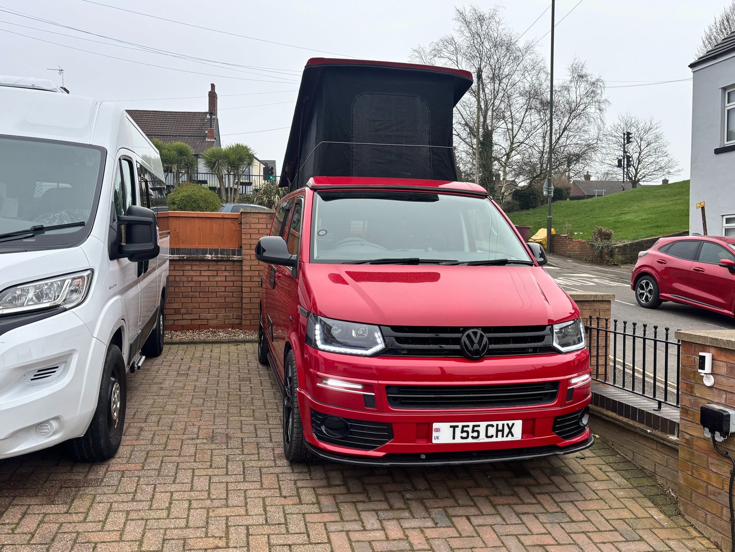 Cherry VW Transporter Camper van hire 