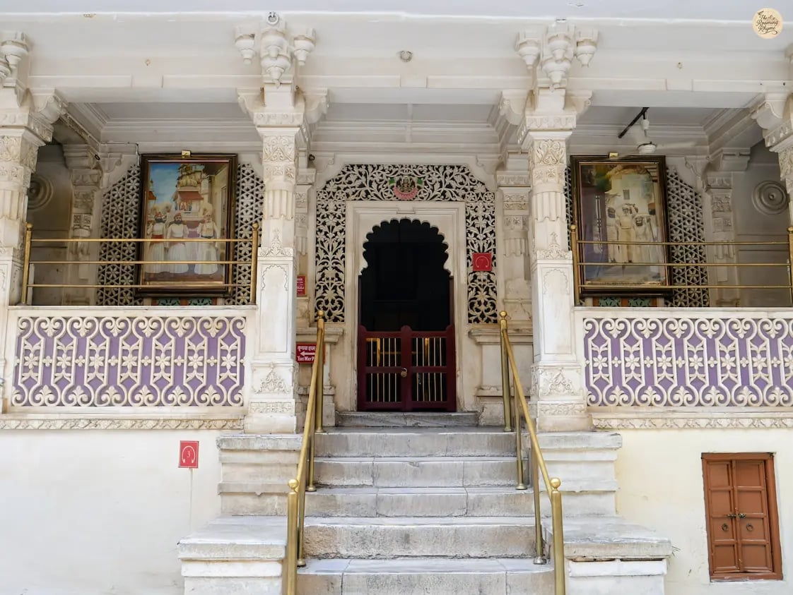 Coronation courtyard called Rajya Angan inside Udaipur City Palace.