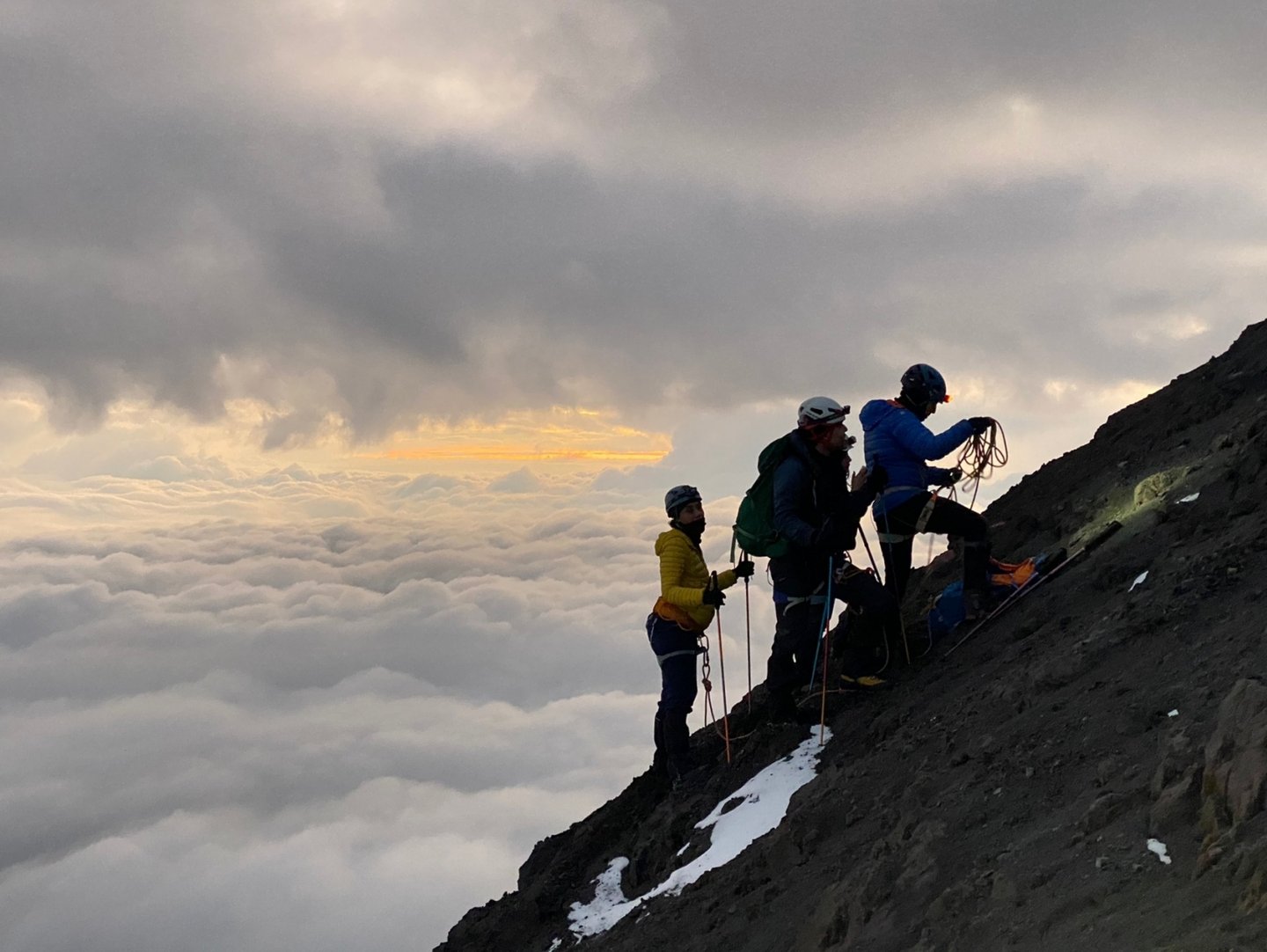 climbing the steep slopes of Tungurahua