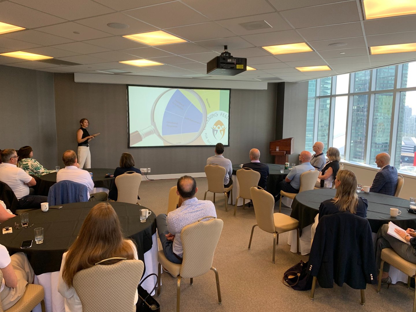 Katie presenting to live group at roundtables