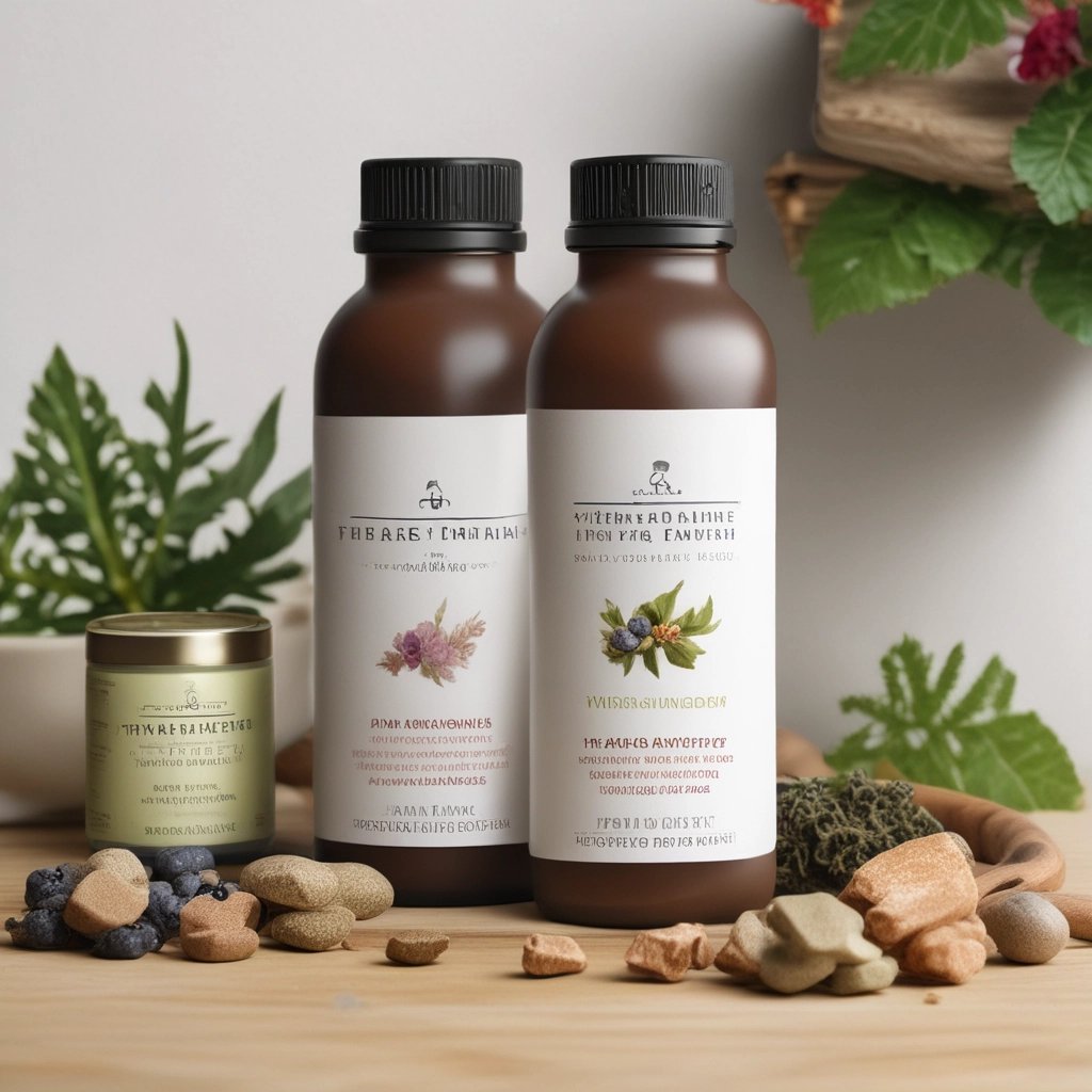 two bottles of aroma therapy products on a table