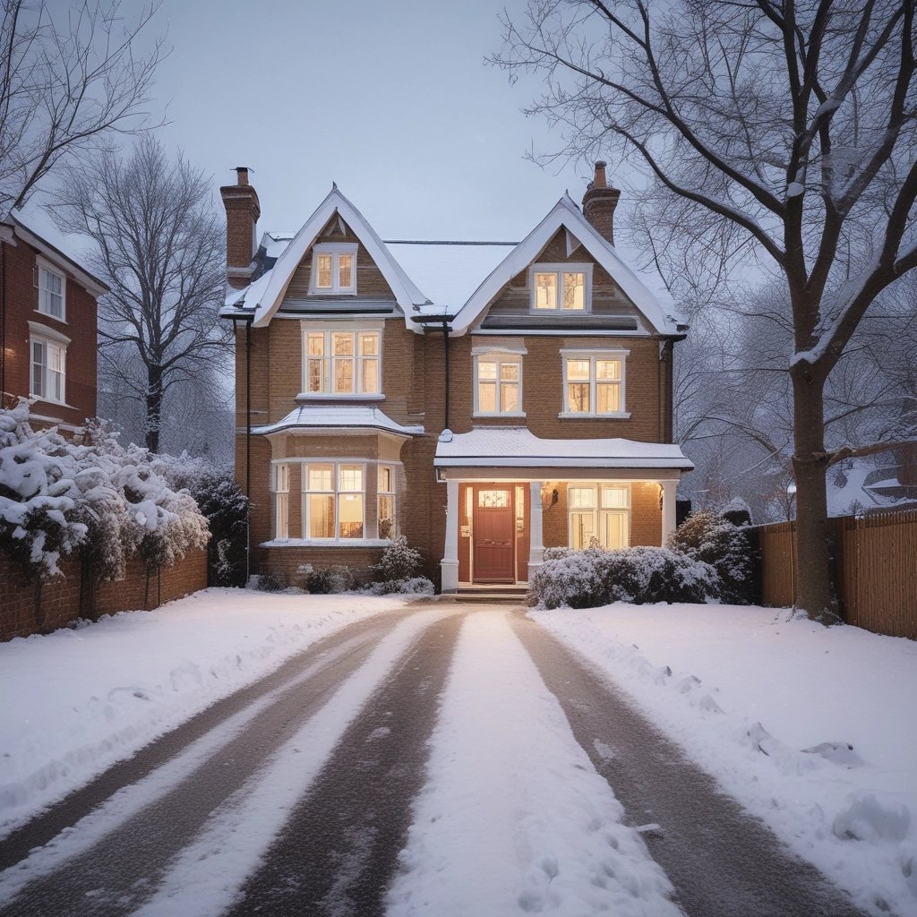 Photo of a skilled builder carefully installing block paving on a driveway under a bright sky.