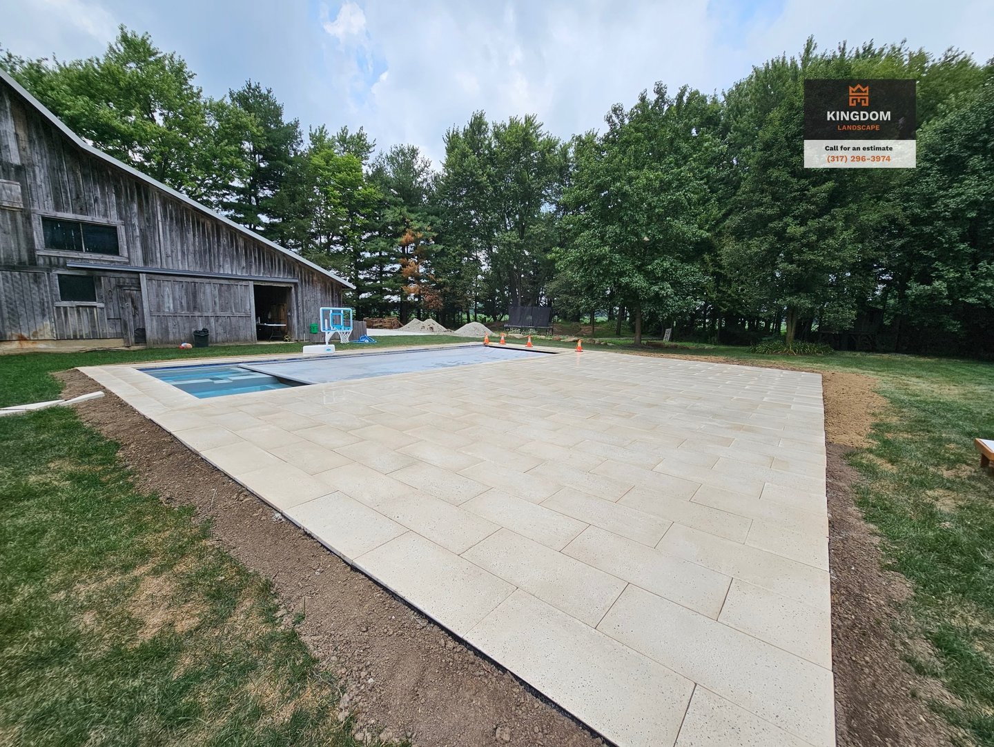 Custom inground pool patio installation