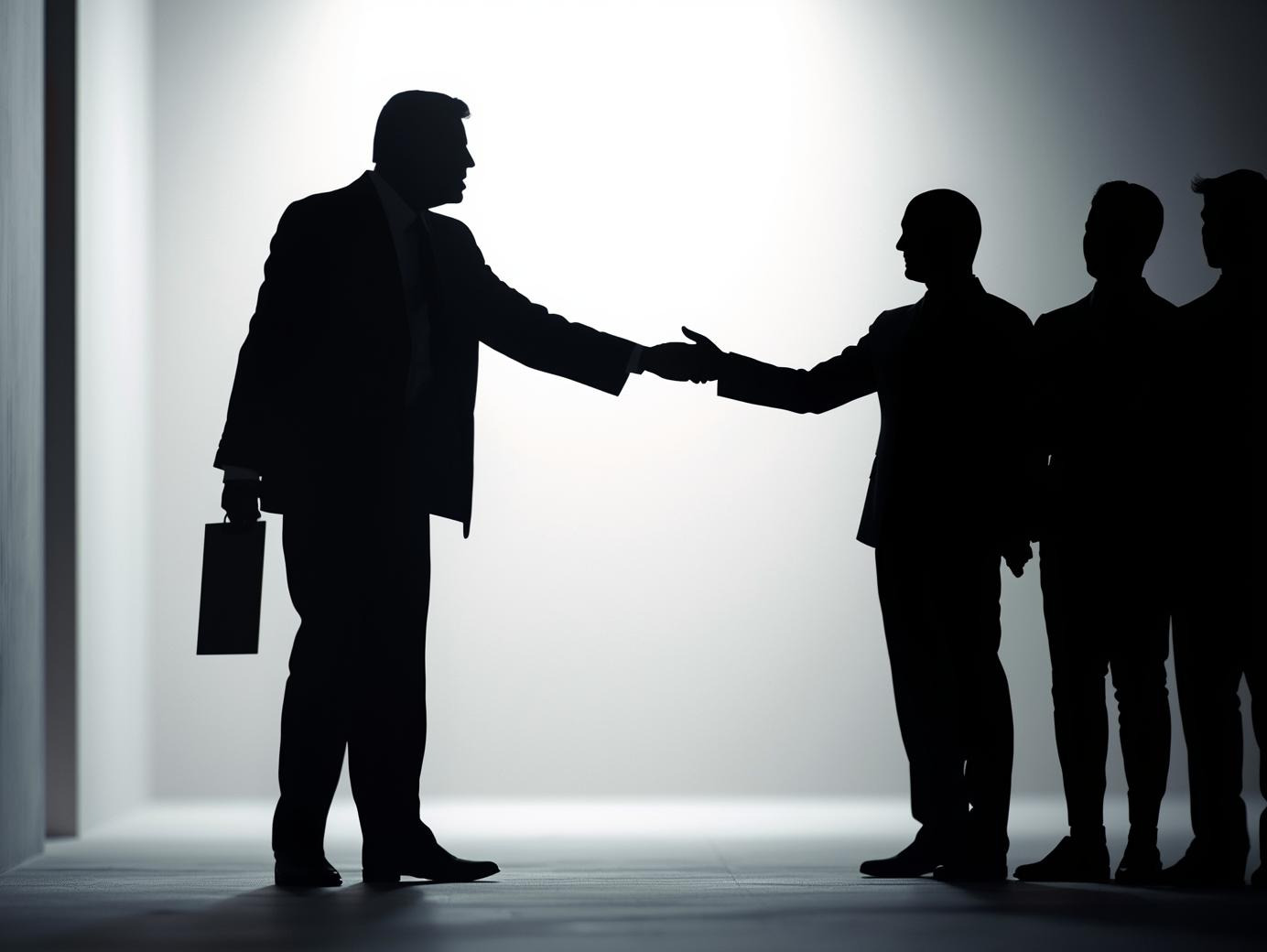 Uma silhueta de um chefe transformando se em um lider