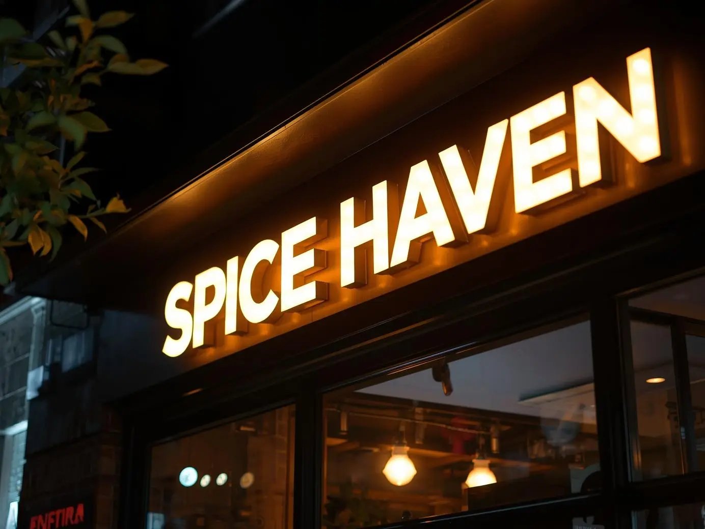 a sign that says spice heaven on the outside of a building
