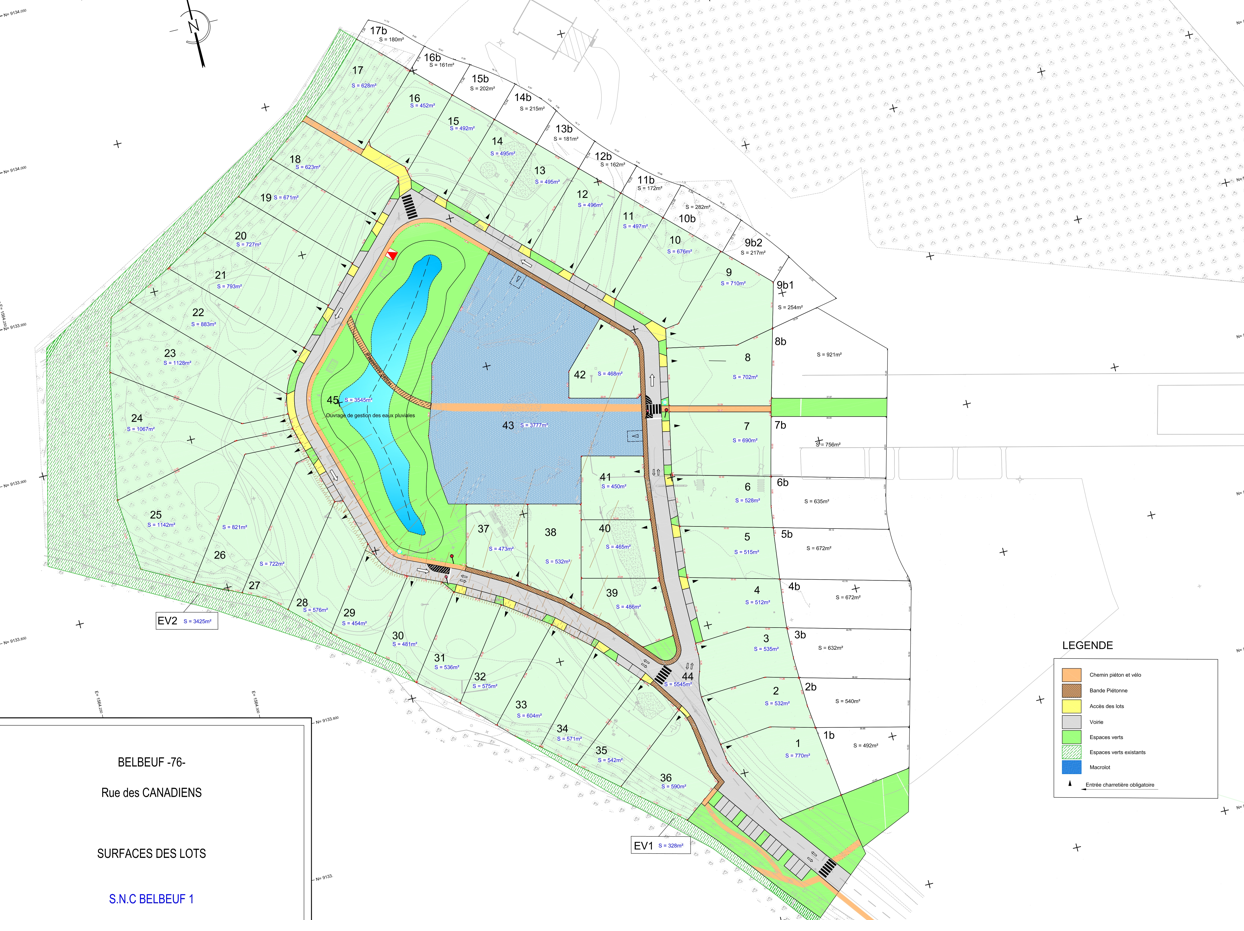 plan du lotissement Domaine du Parc à Belbeuf terrains constructibles proches de Rouen