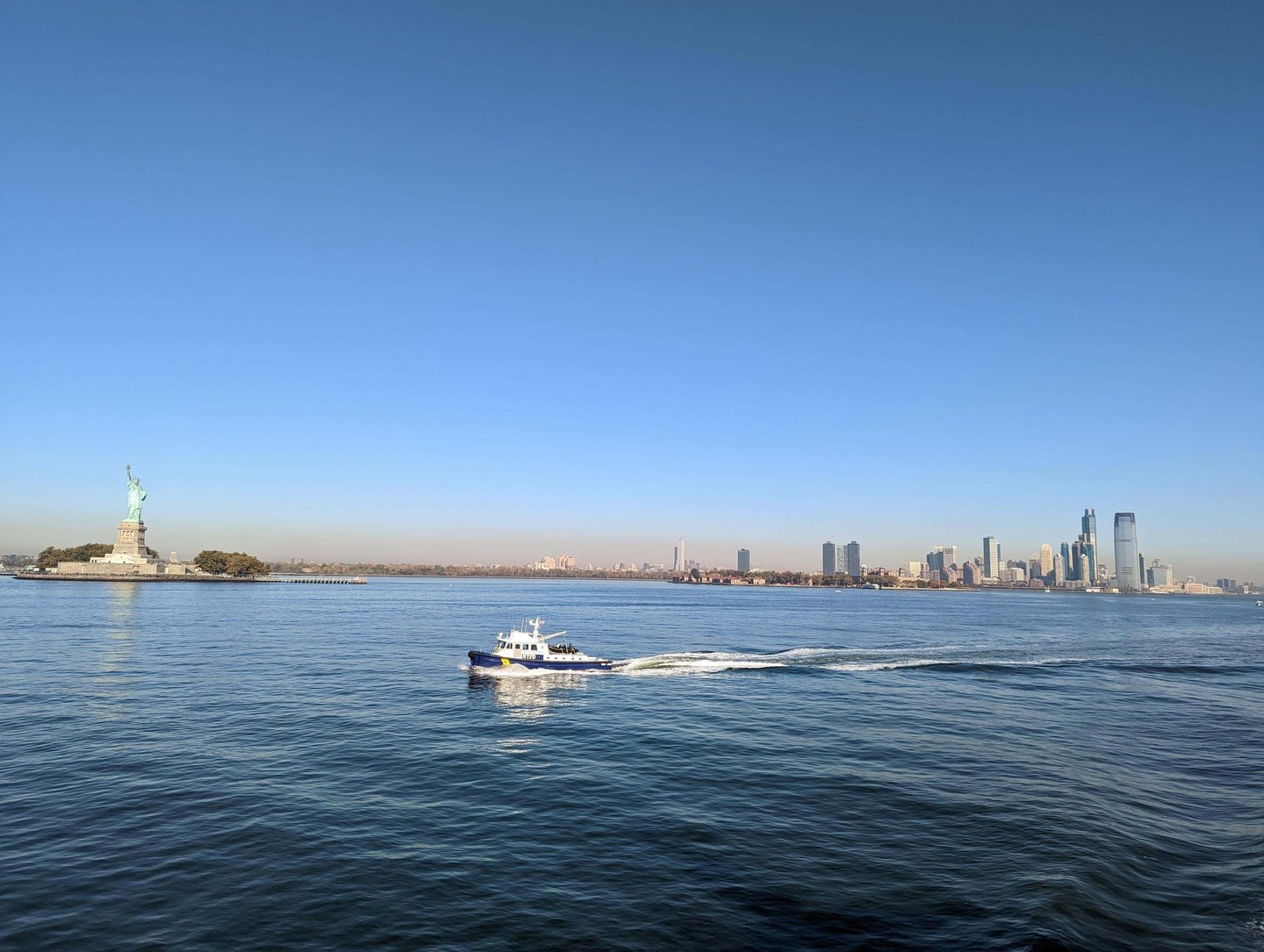 NYC skyline from the Harbor, Statue of Liberty