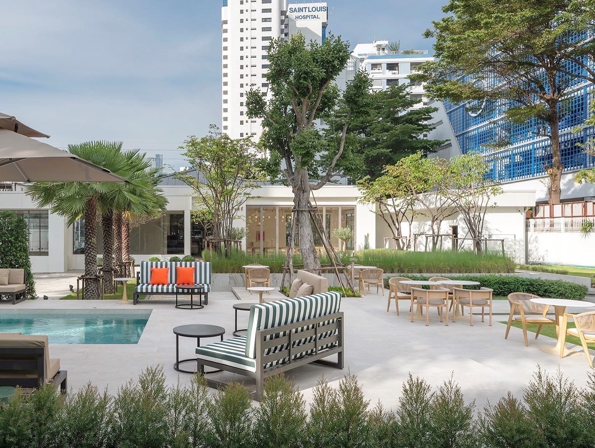 Pref Cafe modern pool landscape and outdoor styling by Lana Design Studio.