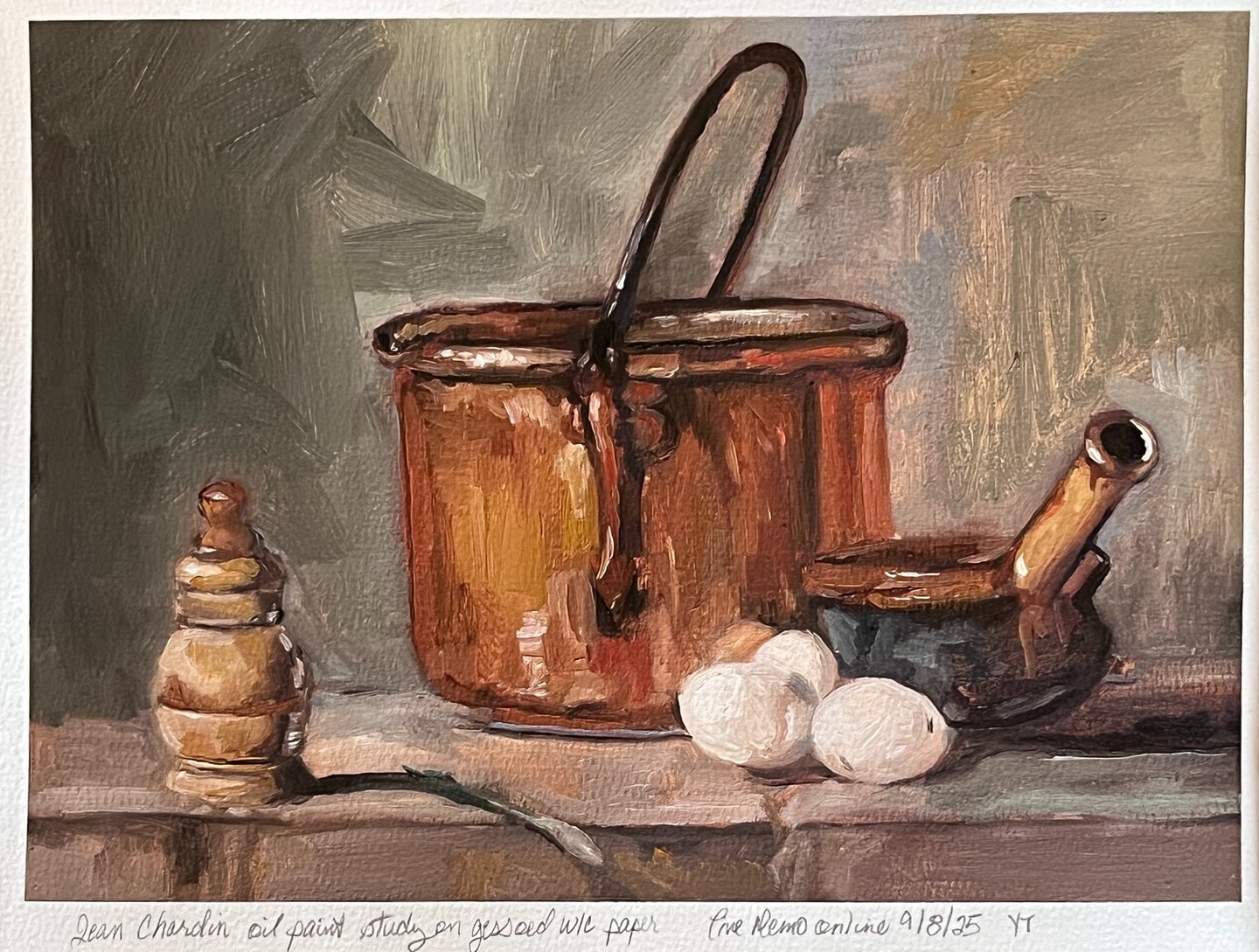 Study of John Chardin on Paper in OIl