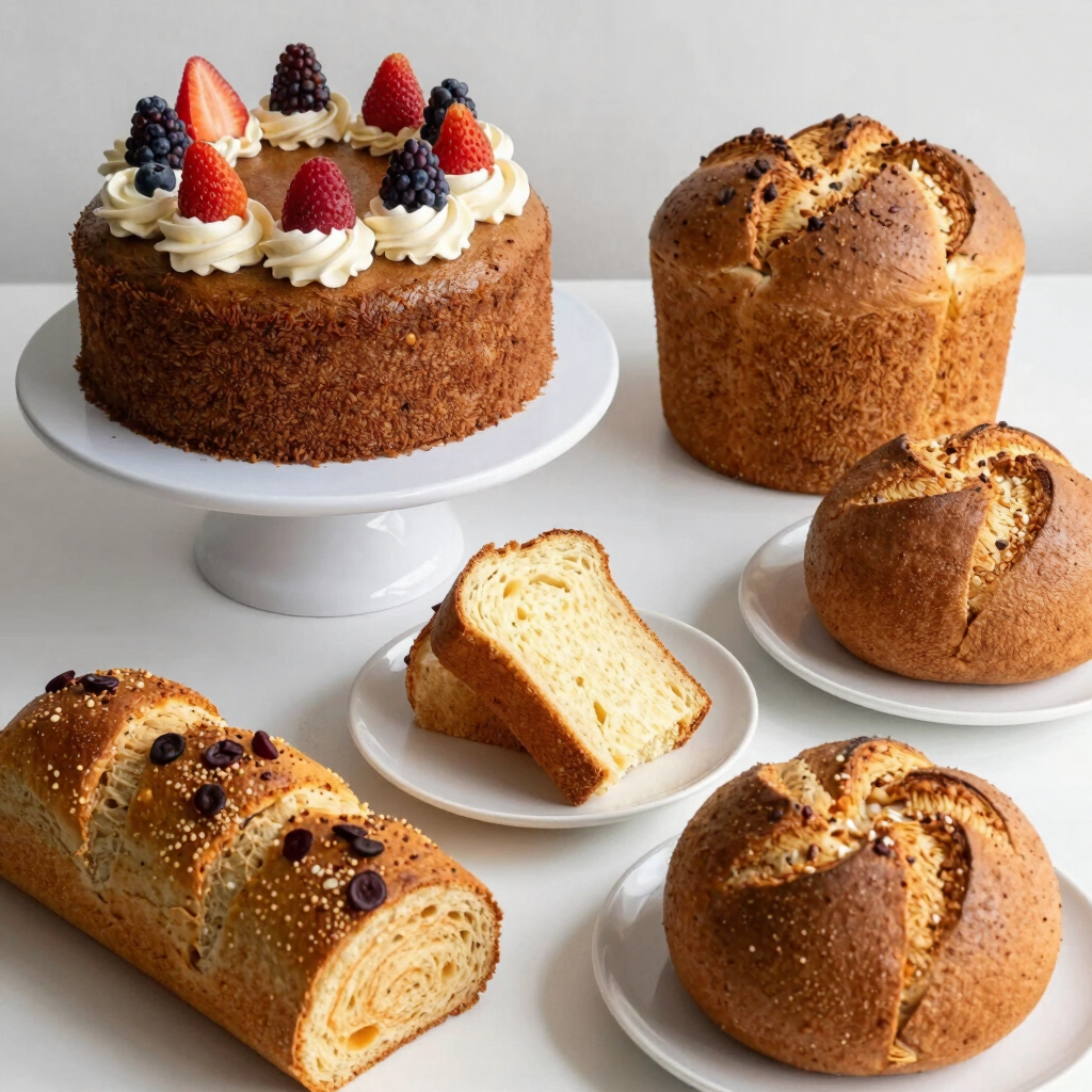 Elegant close-up of Matsutani Chemical products like Pineflow and Fiblesol arranged with gold and blue accents.