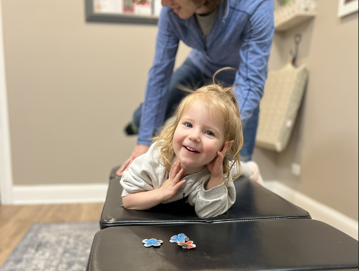 Happy child after adjustments is now calmer and happier without stress on her nervous system