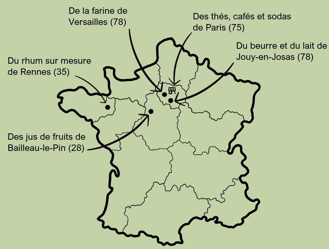 Une carte de France des matières premières