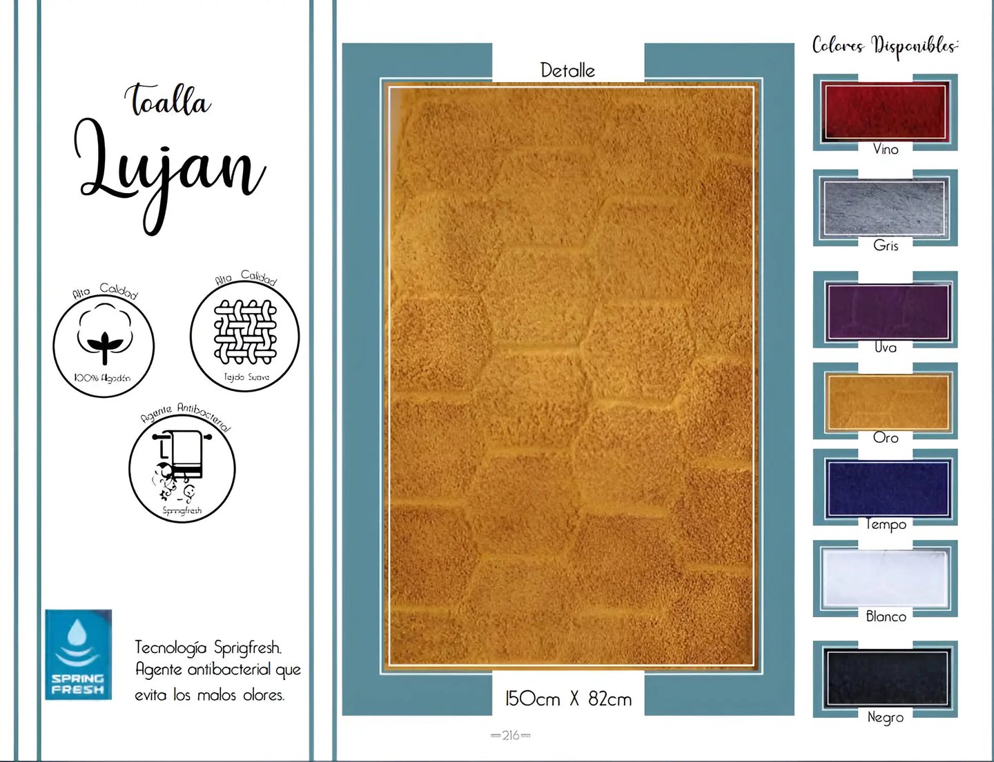 Toallas de multiples colores modelo Toallas Lujan de la marca Colchas Primavera