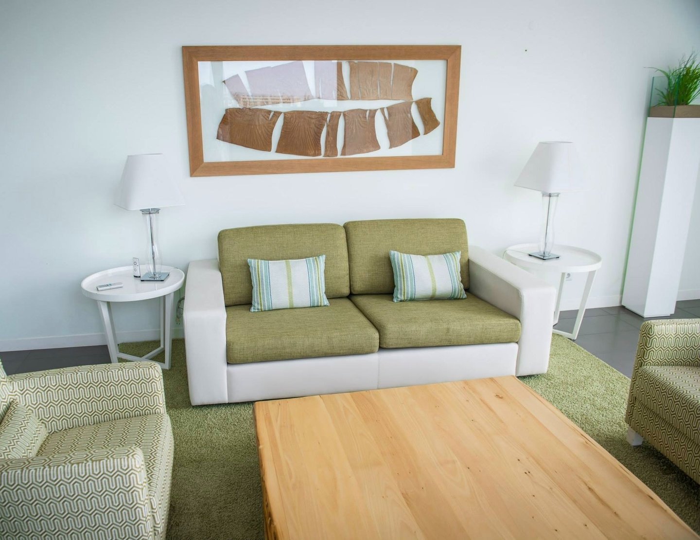 Sala de estar de um dos apartamentos do Edifício Arrábida