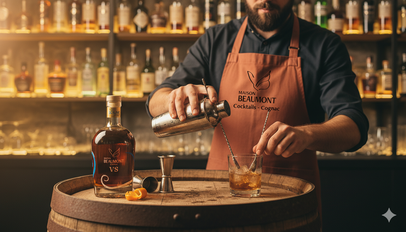 Homme en train de préparer un cocktail lors d’un atelier mixologie