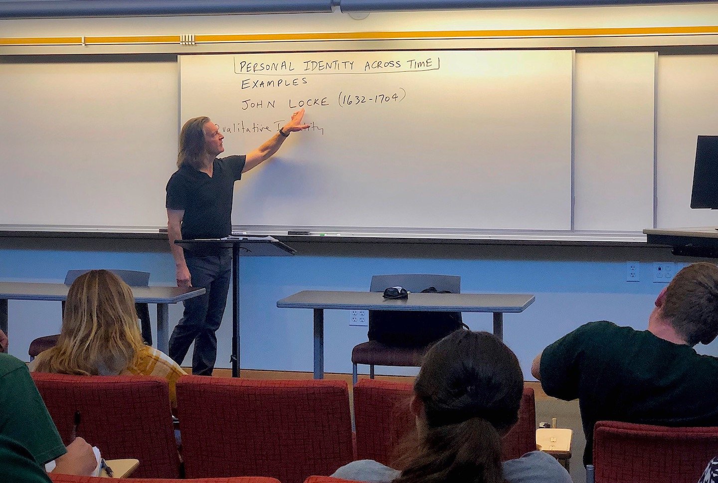 Todd R. Long teaching a Philosophical Classics class