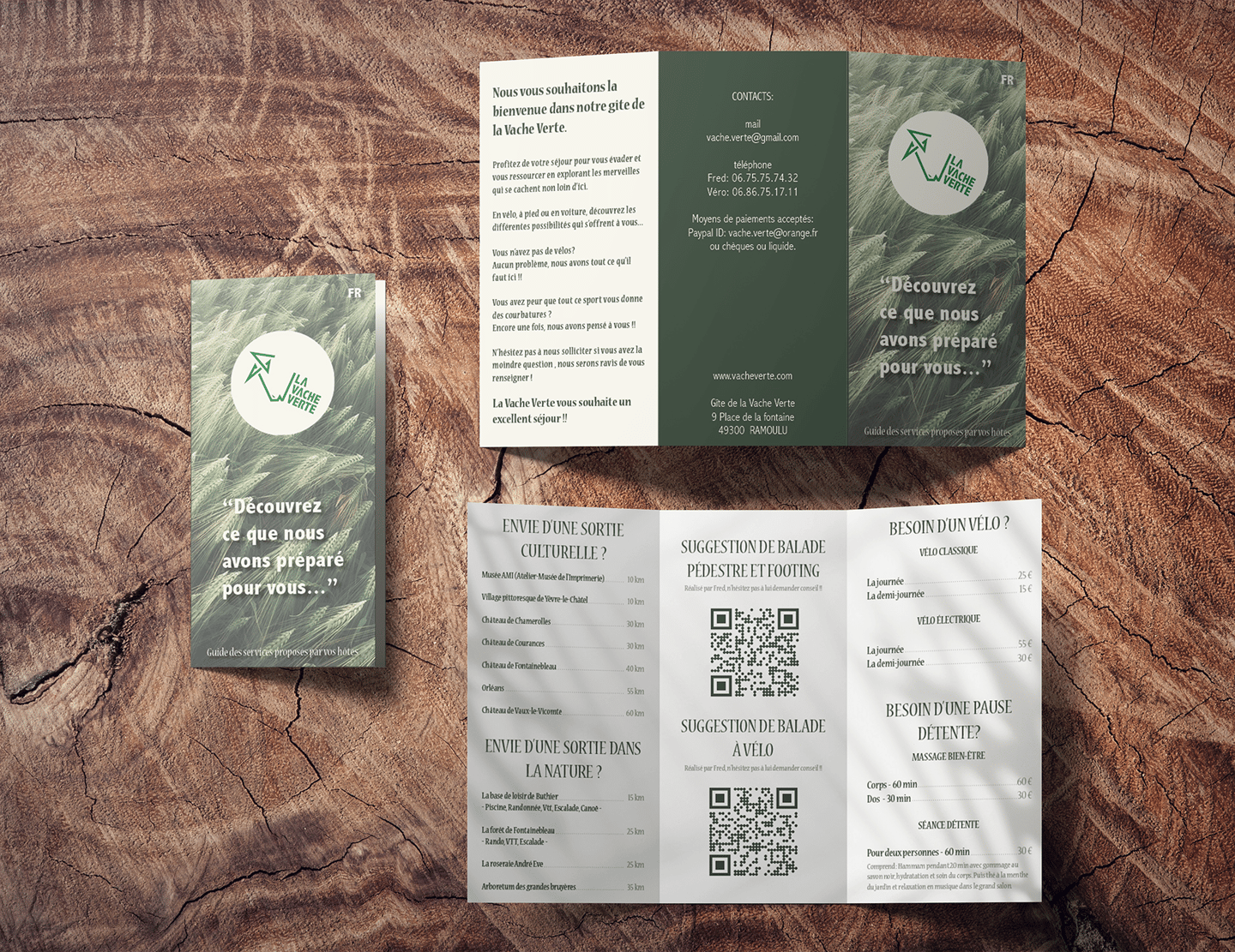 Logo projet la vache verte sur flyer disponible dans le gite