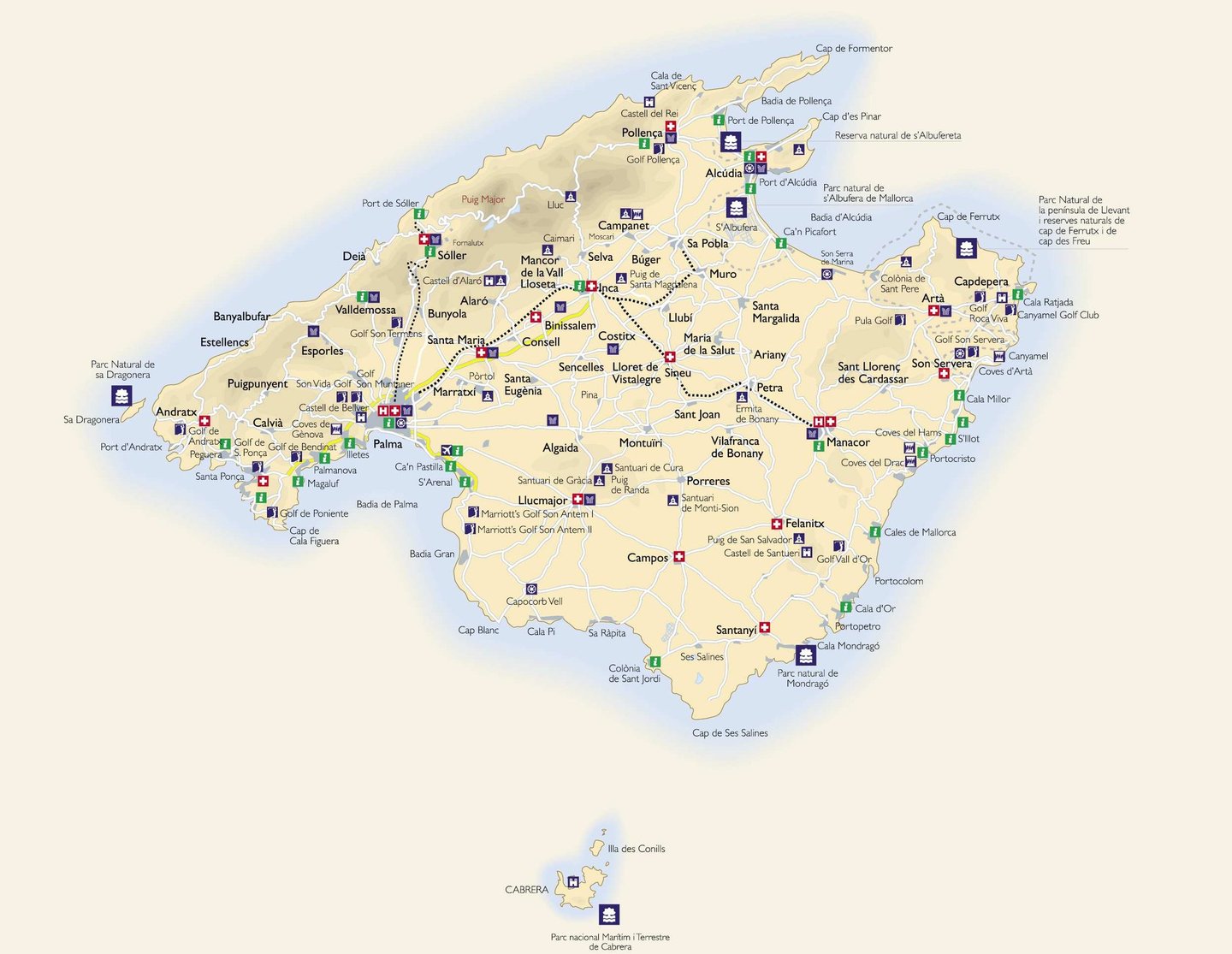 Map of Mallorca Island Spain